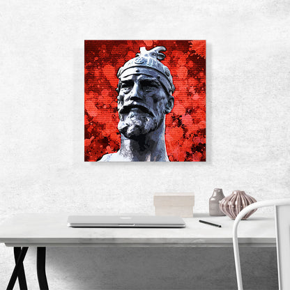 Skanderbeg - George Castriot Albania Bust National Anthem Red