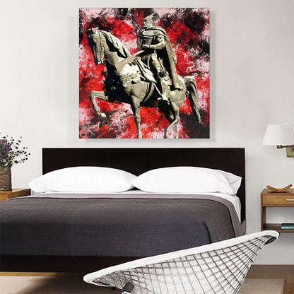 Skanderbeg Monument - George Castriot Albania Red Splatter
