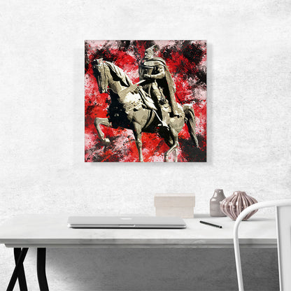 Skanderbeg Monument - George Castriot Albania Red Splatter