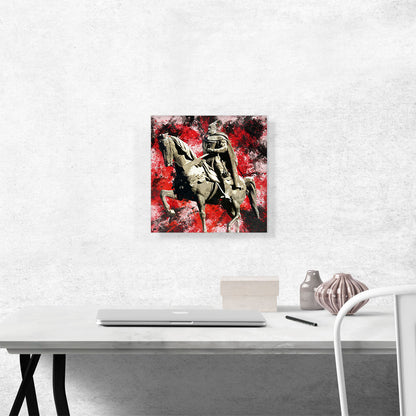 Skanderbeg Monument - George Castriot Albania Red Splatter