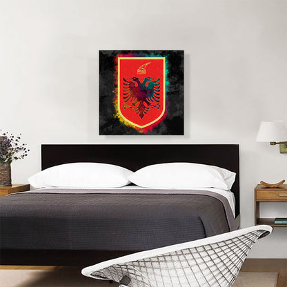 Albanian Coat of Arms with Colorful Glow