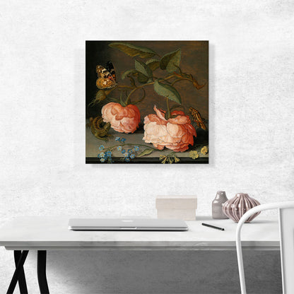 Still Life With Roses, Butterfly and a Grasshopper