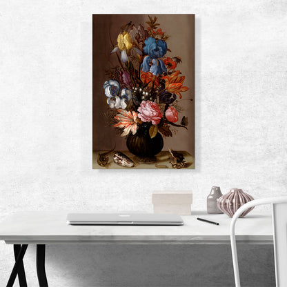 Flowers in Vase With Lizard 1625