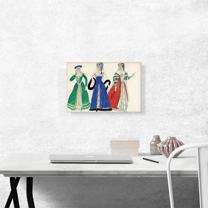 Costume Design For Three Women Dancing a Polonaise