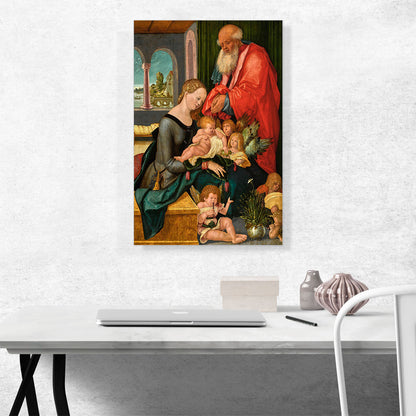 The Holy Family With Five Angels