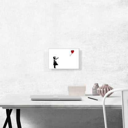 Girl with Balloon (white background Rectangle)