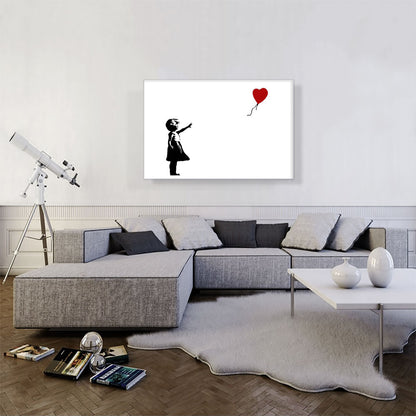 Girl with Balloon (white background Rectangle)