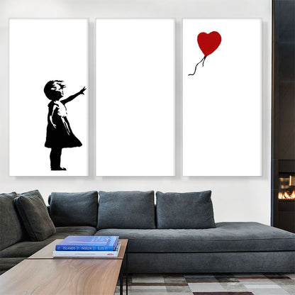 Girl with Balloon (white background Rectangle)