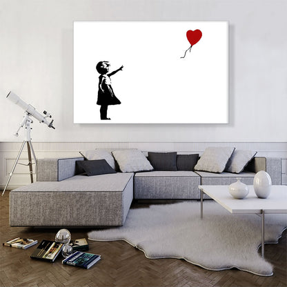 Girl with Balloon (white background Rectangle)