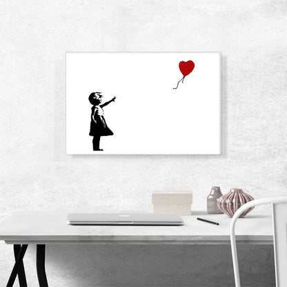 Girl with Balloon (white background Rectangle)