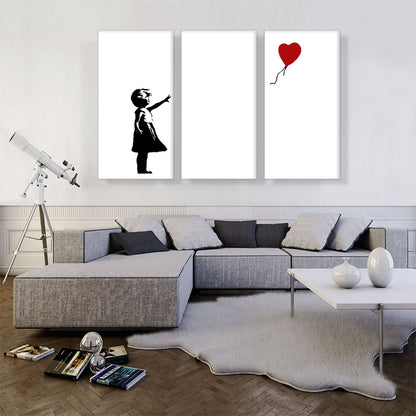 Girl with Balloon (white background Rectangle)