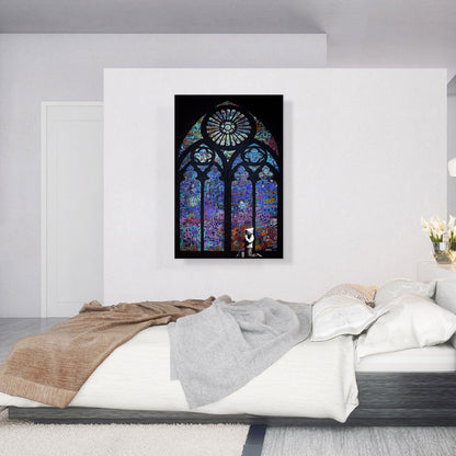 Graffiti Stained Glass - Blue