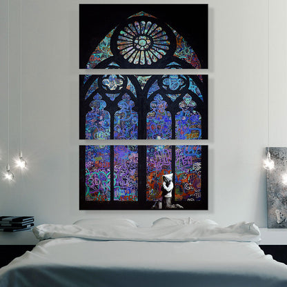 Graffiti Stained Glass - Blue