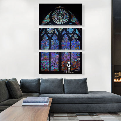 Graffiti Stained Glass - Blue