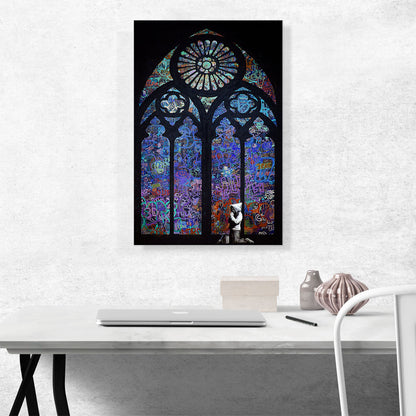 Graffiti Stained Glass - Blue