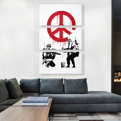 Soldiers Painting Peace Sign