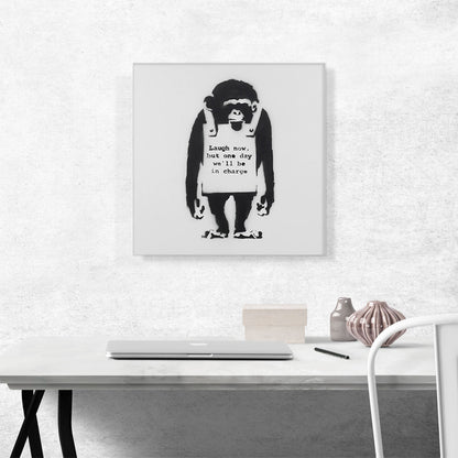 Laugh Now Sandwich Board Wearing Monkey