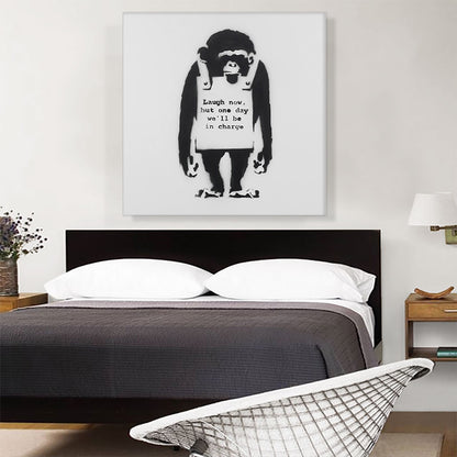Laugh Now Sandwich Board Wearing Monkey