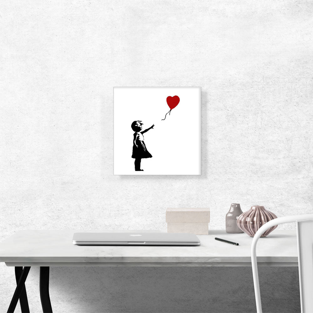 Girl with Balloon (white background Square)