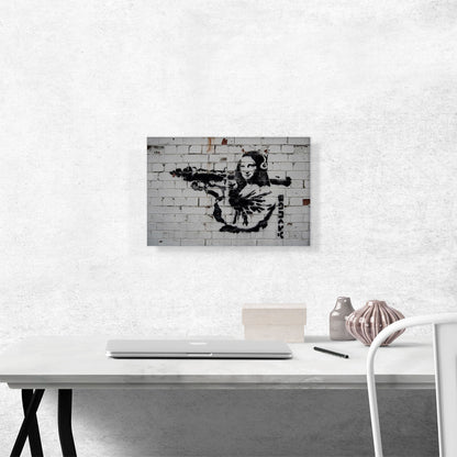 Mona Lisa With Rocket Launcher Bazooka