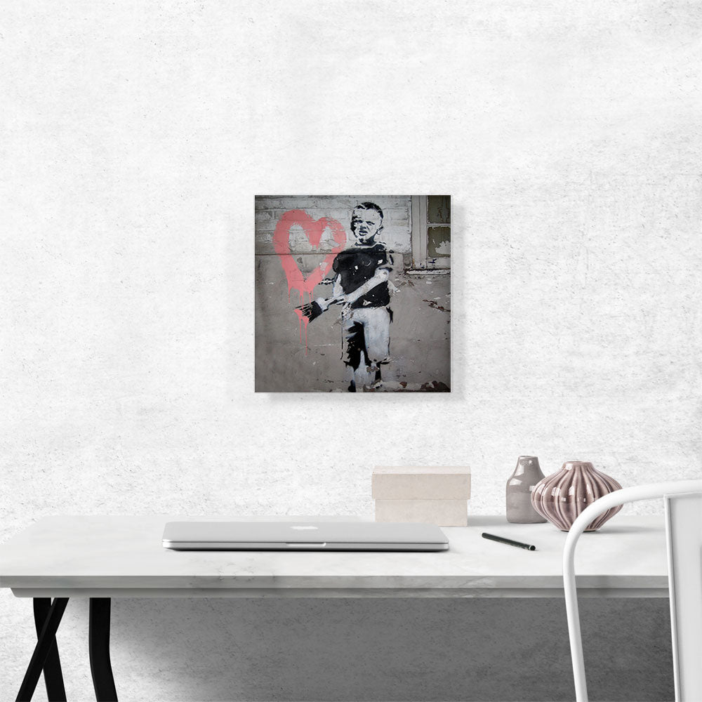 Boy Painting Pink Heart