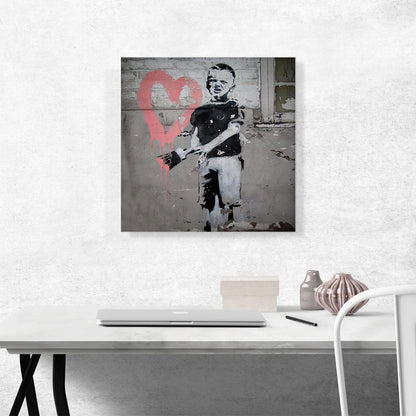 Boy Painting Pink Heart