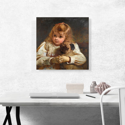 Concern Girl With a Pug