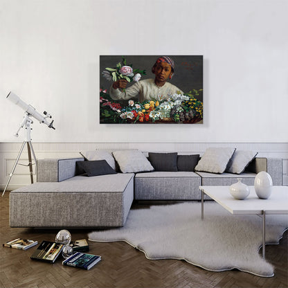 Young Woman With Peonies