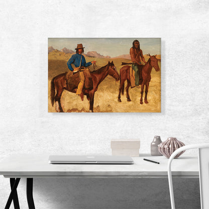 Trapper And Indian Guide On Horseback 1859