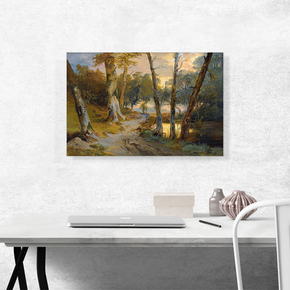 Forest Interior With Pond