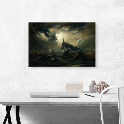 Stormy Sea With Lighthouse
