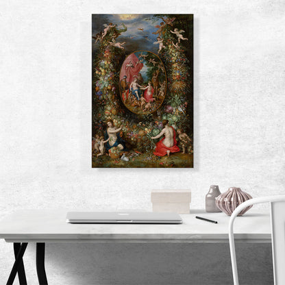 Cybele Receiving Gifts From Personifications Of The Four Seasons