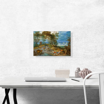 Landscape With Figures On A Road Through A Wood