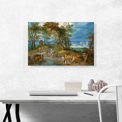 Landscape With Figures On A Road Through A Wood