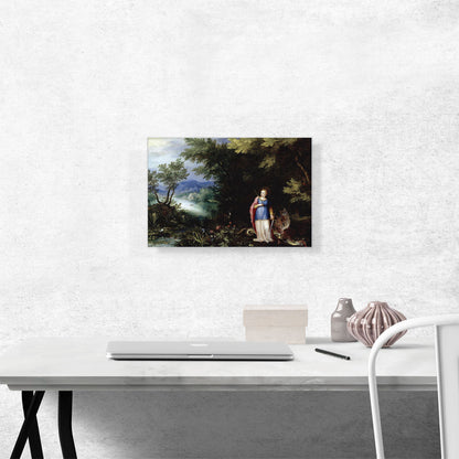 Saint Margaret And The Dragon In An Extensive River Landscape