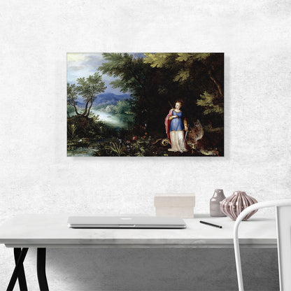 Saint Margaret And The Dragon In An Extensive River Landscape
