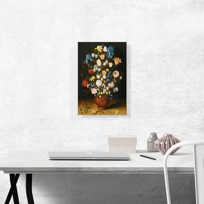 Still Life with Irises Tulips Roses Narcissi and Fritillary in a Ceramic Vase