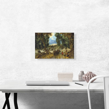 A Wooded Landscape With Travelers On a Path 1607