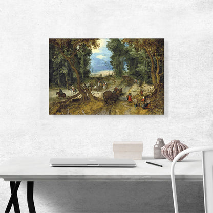 A Wooded Landscape With Travelers On a Path 1607