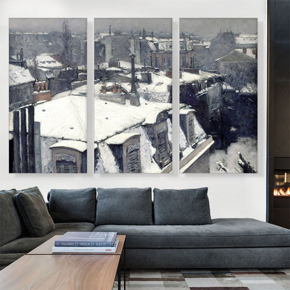 View Of Rooftops Effect Of Snow 1878