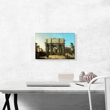View of the Arch of Constantine with the Colosseum 1745