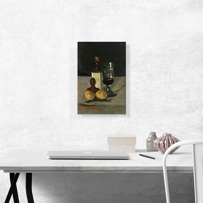 Still Life with Bottle, Glass and Lemons 1867