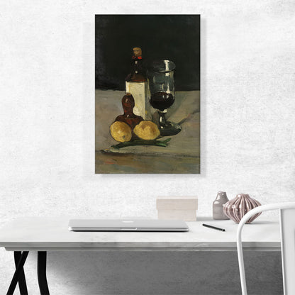 Still Life with Bottle, Glass and Lemons 1867