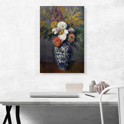 Dahlias in Delft Vase 1873