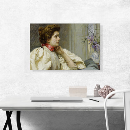 Portrait Of a Lady With a Red Scarf