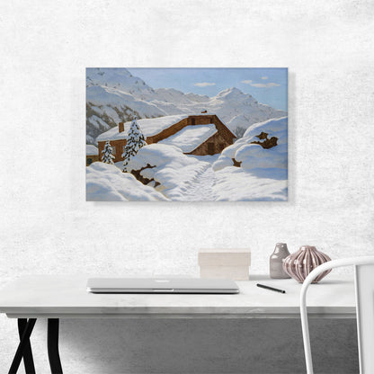 Winter Landscape With Mountain