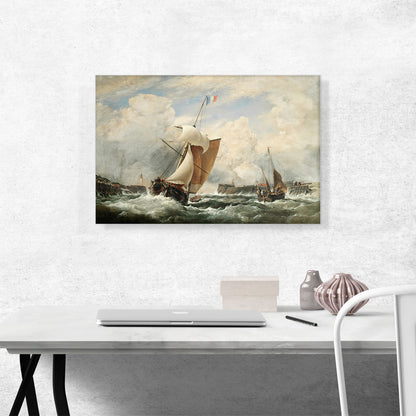 French Sloop Entering the Harbour of Treport