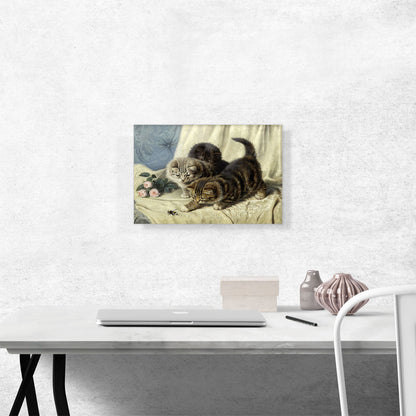 Three Kittens With Roses And Bee