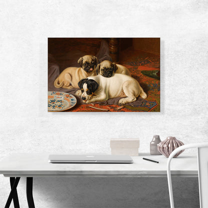 Dinner Two Pugs And a Terrier