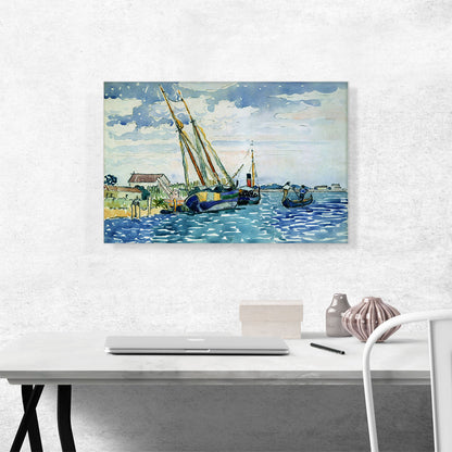 Marine Scene - Boats near Venice 1903